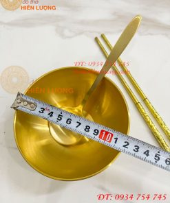 Bộ Bát Đũa Thìa Cơm Bằng Đồng Thau Thờ Cúng