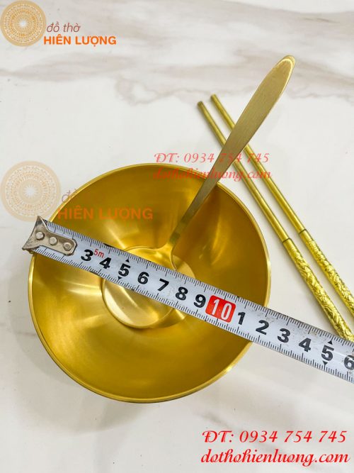 Bộ Bát Đũa Thìa Cơm Bằng Đồng Thau Thờ Cúng