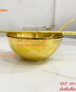 Bộ Bát Đũa Thìa Cơm Bằng Đồng Thau Thờ Cúng