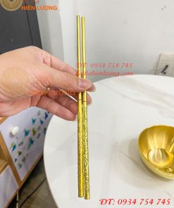 Bộ Bát Đũa Thìa Cơm Bằng Đồng Thau Thờ Cúng