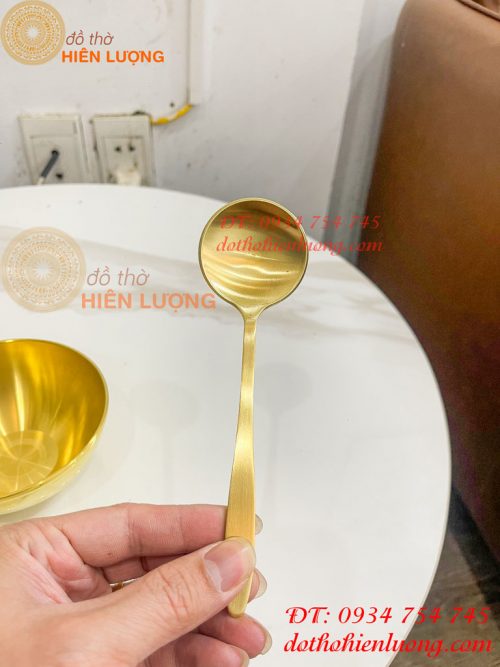 Bộ Bát Đũa Thìa Cơm Bằng Đồng Thau Thờ Cúng