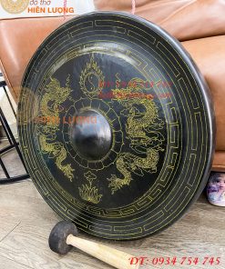 Cồng Chiêng Tây Nguyên Chạm Rồng Bằng Đồng ĐK 60cm