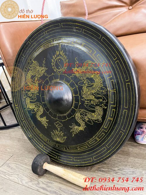 Cồng Chiêng Tây Nguyên Chạm Rồng Bằng Đồng ĐK 60cm