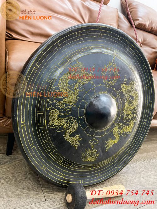 Cồng Chiêng Tây Nguyên Chạm Rồng Bằng Đồng ĐK 60cm