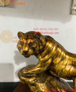 Tượng Hổ Bằng Đồng Hun Dài 22cm Phong Thủy