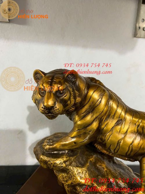 Tượng Hổ Bằng Đồng Hun Dài 22cm Phong Thủy