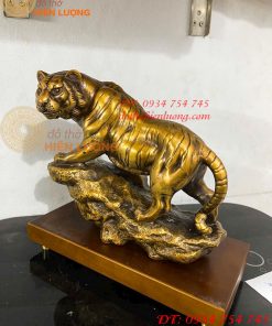 Tượng Hổ Bằng Đồng Hun Dài 22cm Phong Thủy