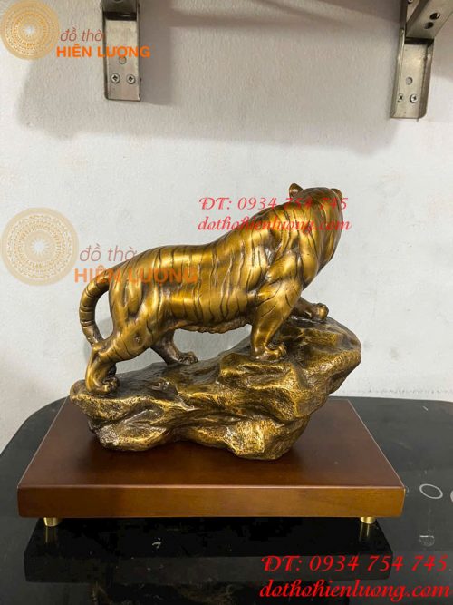 Tượng Hổ Bằng Đồng Hun Dài 22cm Phong Thủy