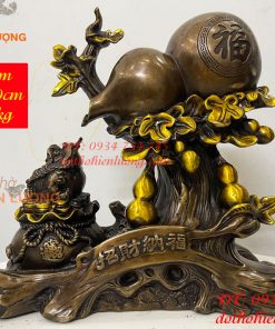 Tượng Hồ Lô Thiềm Thừ Bằng Đồng Phong Thủy Cao 33cm
