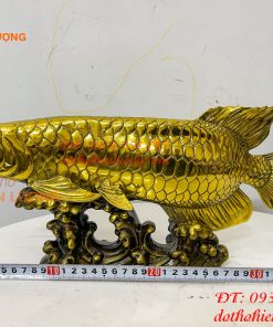 Tượng Cá Kim Long Bằng Đồng Dài 37cm Phong Thủy