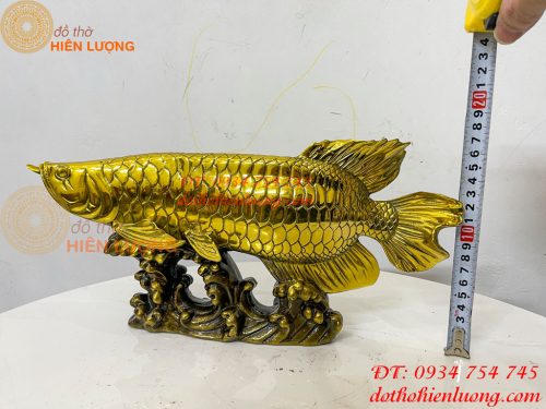 Tượng Cá Kim Long Bằng Đồng Dài 37cm Phong Thủy