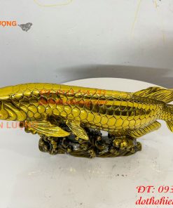 Tượng Cá Kim Long Bằng Đồng Dài 37cm Phong Thủy
