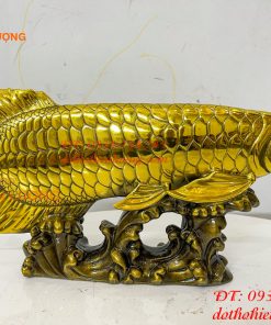 Tượng Cá Kim Long Bằng Đồng Dài 37cm Phong Thủy