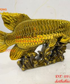 Tượng Cá Kim Long Bằng Đồng Dài 37cm Phong Thủy