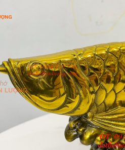 Tượng Cá Kim Long Bằng Đồng Dài 37cm Phong Thủy