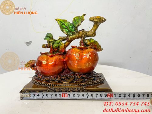 Quả Hồng Như Ý Bằng Đồng Phong Thủy Vẽ Màu