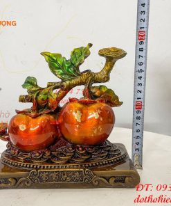 Quả Hồng Như Ý Bằng Đồng Phong Thủy Vẽ Màu