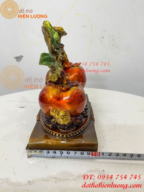 Quả Hồng Như Ý Bằng Đồng Phong Thủy Vẽ Màu