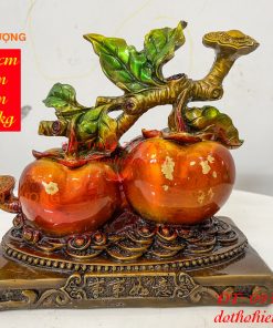 Quả Hồng Như Ý Bằng Đồng Phong Thủy Vẽ Màu