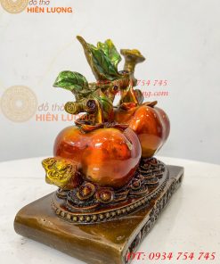 Quả Hồng Như Ý Bằng Đồng Phong Thủy Vẽ Màu