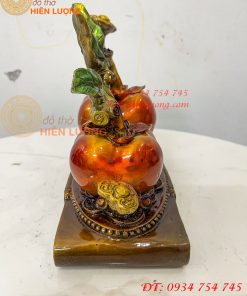 Quả Hồng Như Ý Bằng Đồng Phong Thủy Vẽ Màu