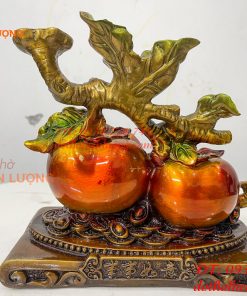 Quả Hồng Như Ý Bằng Đồng Phong Thủy Vẽ Màu