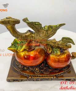 Quả Hồng Như Ý Bằng Đồng Phong Thủy Vẽ Màu