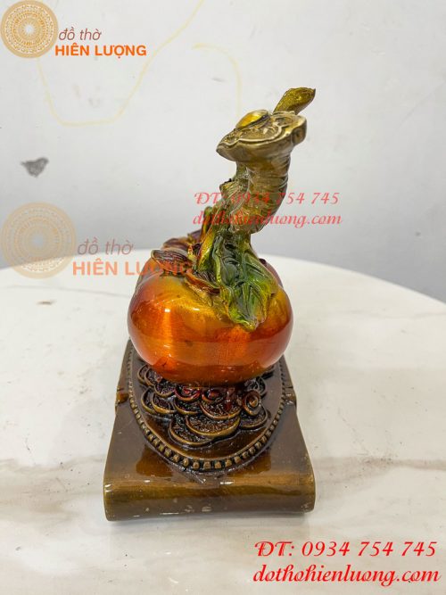 Quả Hồng Như Ý Bằng Đồng Phong Thủy Vẽ Màu