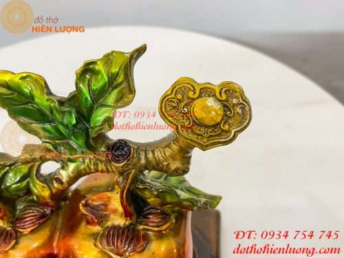 Quả Hồng Như Ý Bằng Đồng Phong Thủy Vẽ Màu