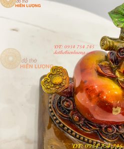 Quả Hồng Như Ý Bằng Đồng Phong Thủy Vẽ Màu