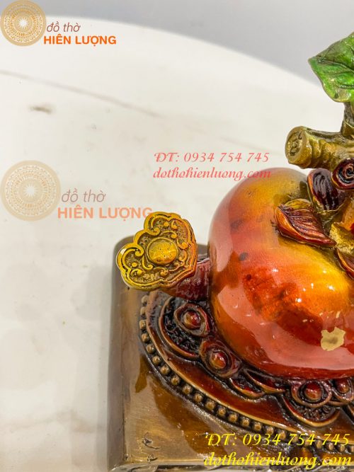 Quả Hồng Như Ý Bằng Đồng Phong Thủy Vẽ Màu