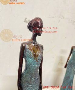Tượng Bà Đầm Bằng Đồng Decor Châu Âu Cao 38cm