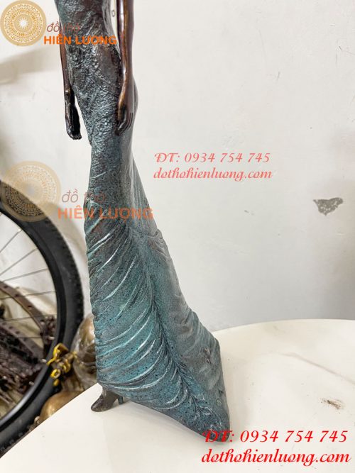 Tượng Bà Đầm Bằng Đồng Decor Châu Âu Cao 38cm