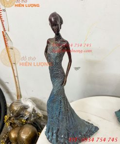 Tượng Bà Đầm Bằng Đồng Decor Châu Âu Cao 38cm