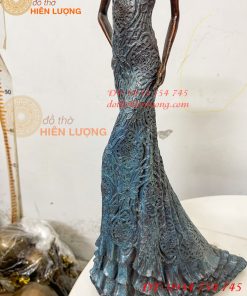 Tượng Bà Đầm Bằng Đồng Decor Châu Âu Cao 38cm