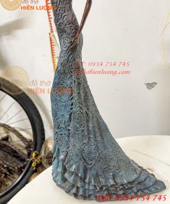 Tượng Bà Đầm Bằng Đồng Decor Châu Âu Cao 38cm