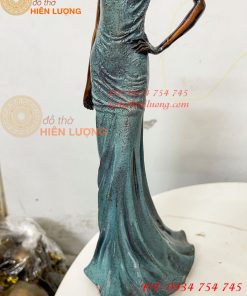 Tượng Bà Đầm Bằng Đồng Decor Châu Âu Cao 38cm