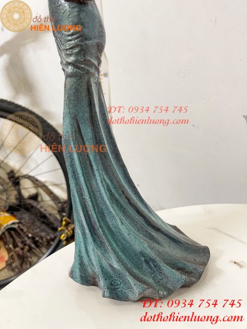 Tượng Bà Đầm Bằng Đồng Decor Châu Âu Cao 38cm