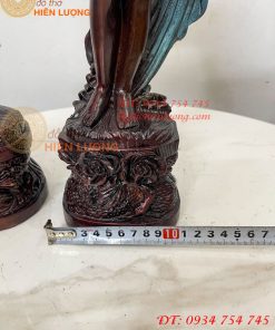 Tượng Thiếu Nữ Bằng Đồng Decor Châu Âu Cao 44cm