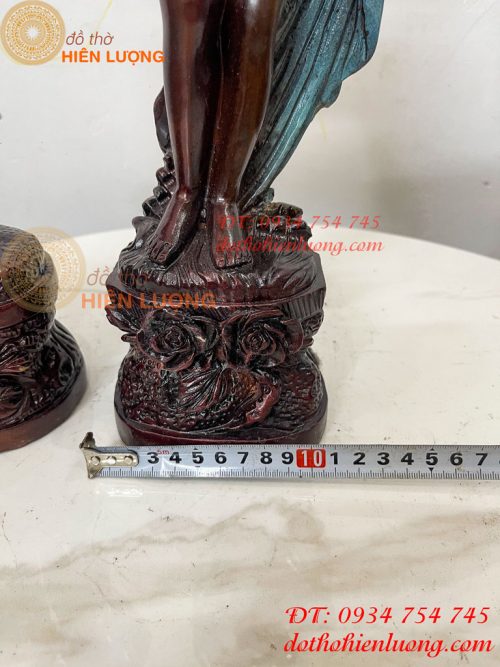 Tượng Thiếu Nữ Bằng Đồng Decor Châu Âu Cao 44cm