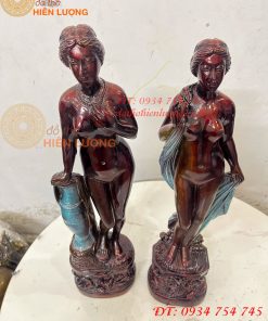 Tượng Thiếu Nữ Bằng Đồng Decor Châu Âu Cao 44cm