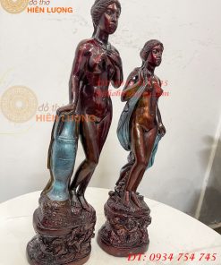 Tượng Thiếu Nữ Bằng Đồng Decor Châu Âu Cao 44cm