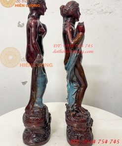 Tượng Thiếu Nữ Bằng Đồng Decor Châu Âu Cao 44cm