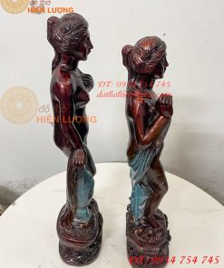 Tượng Thiếu Nữ Bằng Đồng Decor Châu Âu Cao 44cm