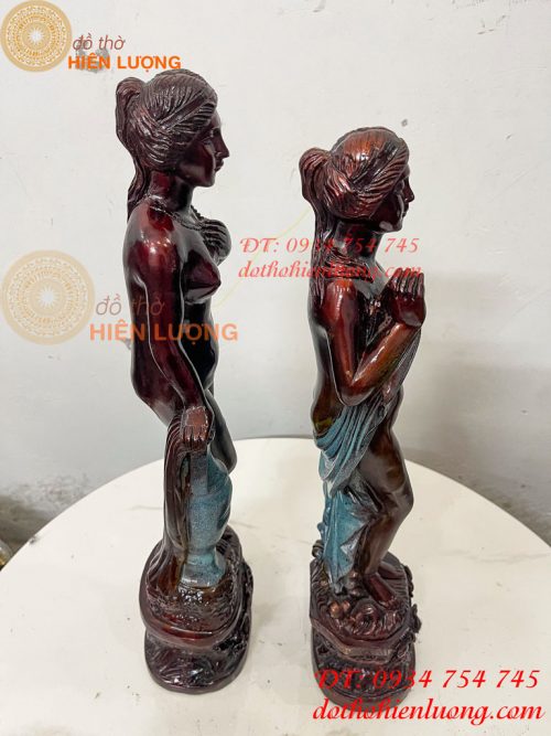 Tượng Thiếu Nữ Bằng Đồng Decor Châu Âu Cao 44cm