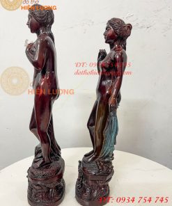 Tượng Thiếu Nữ Bằng Đồng Decor Châu Âu Cao 44cm