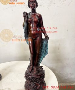 Tượng Thiếu Nữ Bằng Đồng Decor Châu Âu Cao 44cm