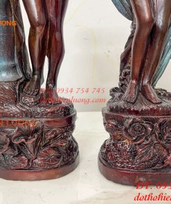 Tượng Thiếu Nữ Bằng Đồng Decor Châu Âu Cao 44cm