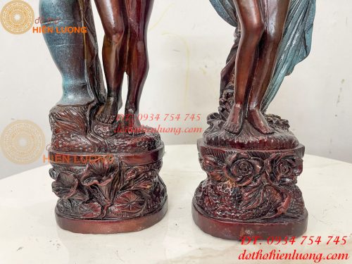 Tượng Thiếu Nữ Bằng Đồng Decor Châu Âu Cao 44cm