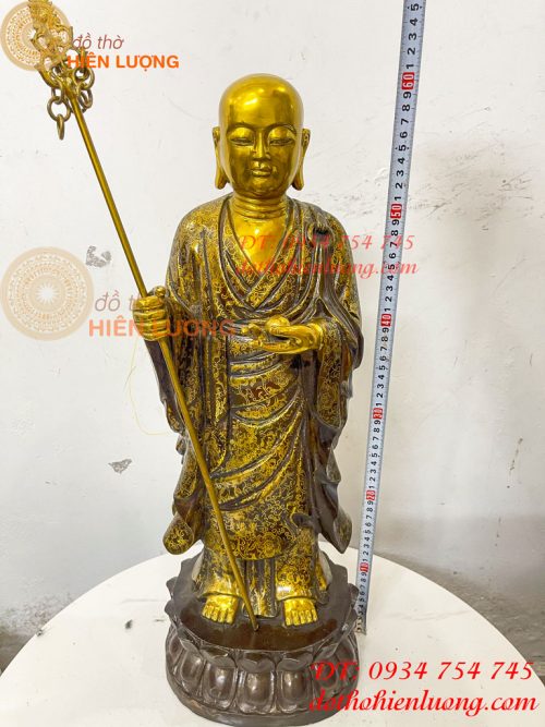 Tượng Địa Tạng Mục Kiền Liên Bằng Đồng Cao 60cm